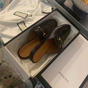 Black Gucci Princetown Mules 8.5